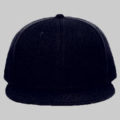 OTTO Wool Blend Twill Round Flat Visor "OTTO SNAP" Youth Six Panel Snapback Hat