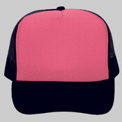 OTTO Neon Polyester Foam Front Five Panel High Crown Mesh Back Trucker Hat