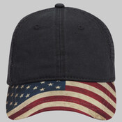 OTTO CAP United States Flag Design Visor Garment Washed Superior Cotton Twill 6 Panel Low Profile Soft Mesh Back Trucker Dad Hat