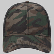 OTTO CAP Cotton Twill Camouflage 6 Panel Low Profile Mesh Back Trucker Hat