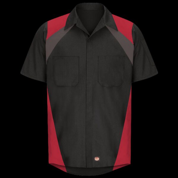Tri-Color Short Sleeve Shop Shirt Thumbnail